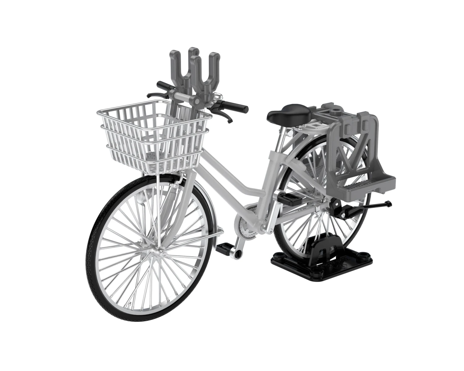 TomyTec Little Armory 1/12 LM006 Commuting Bicycle Defense School Silver 3 TomyTec Little Armory 1/12 LM006 Commuting Bicycle Defense School Silver