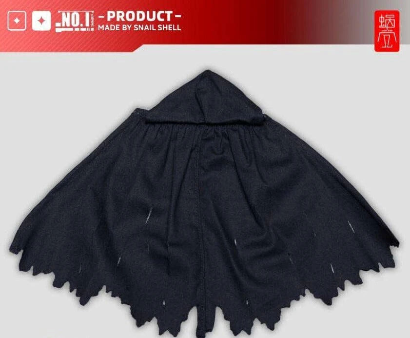 Snail Shell Black Tactical Hooded Cape For 1/10 & 1/12 Mecha Girl 3 Snail Shell Black Tactical Hooded Cape For 1/10 & 1/12 Mecha Girl